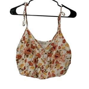 Abercrombie & Fitch Floral Tie Strap Crop Top